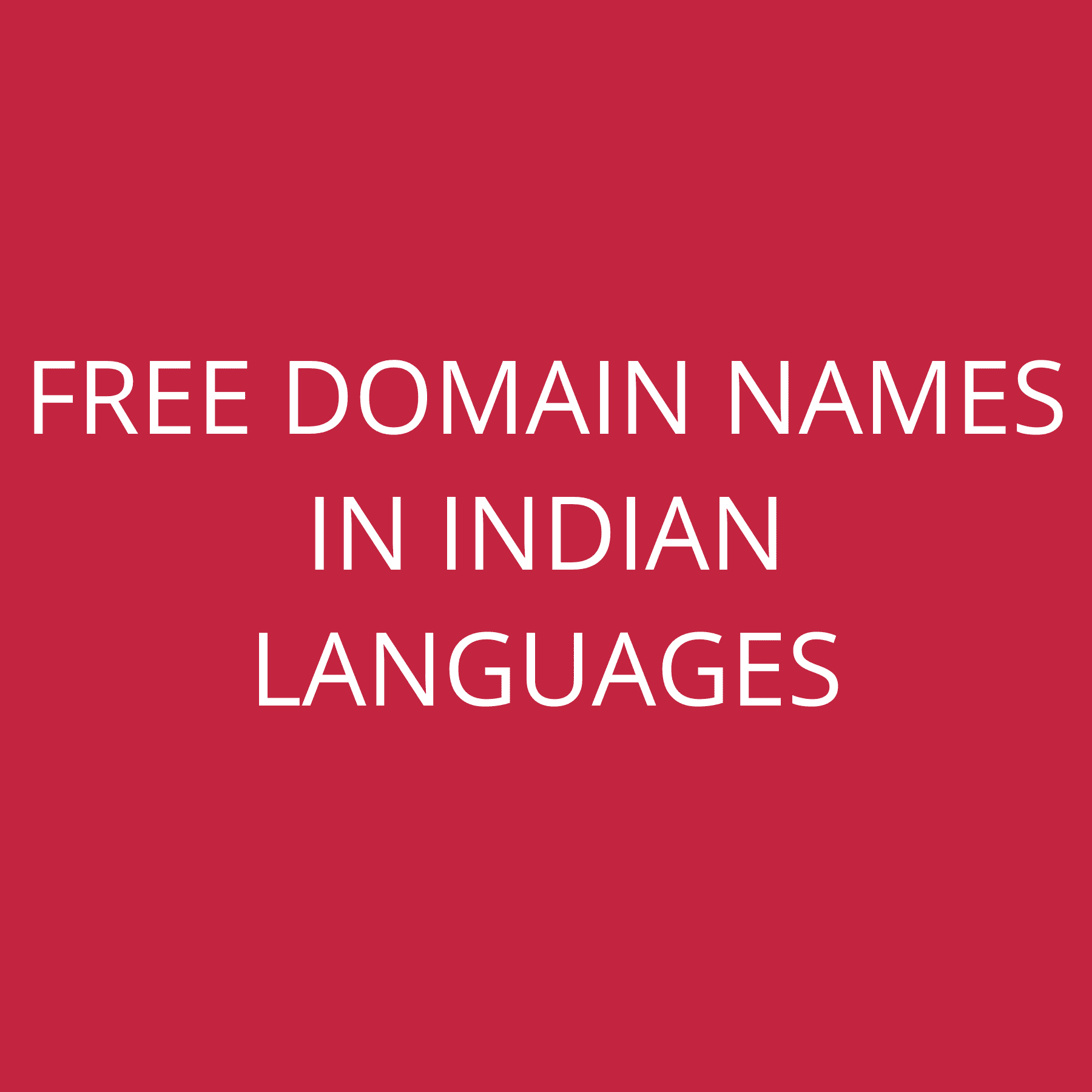 Free domain names in Indian Languages