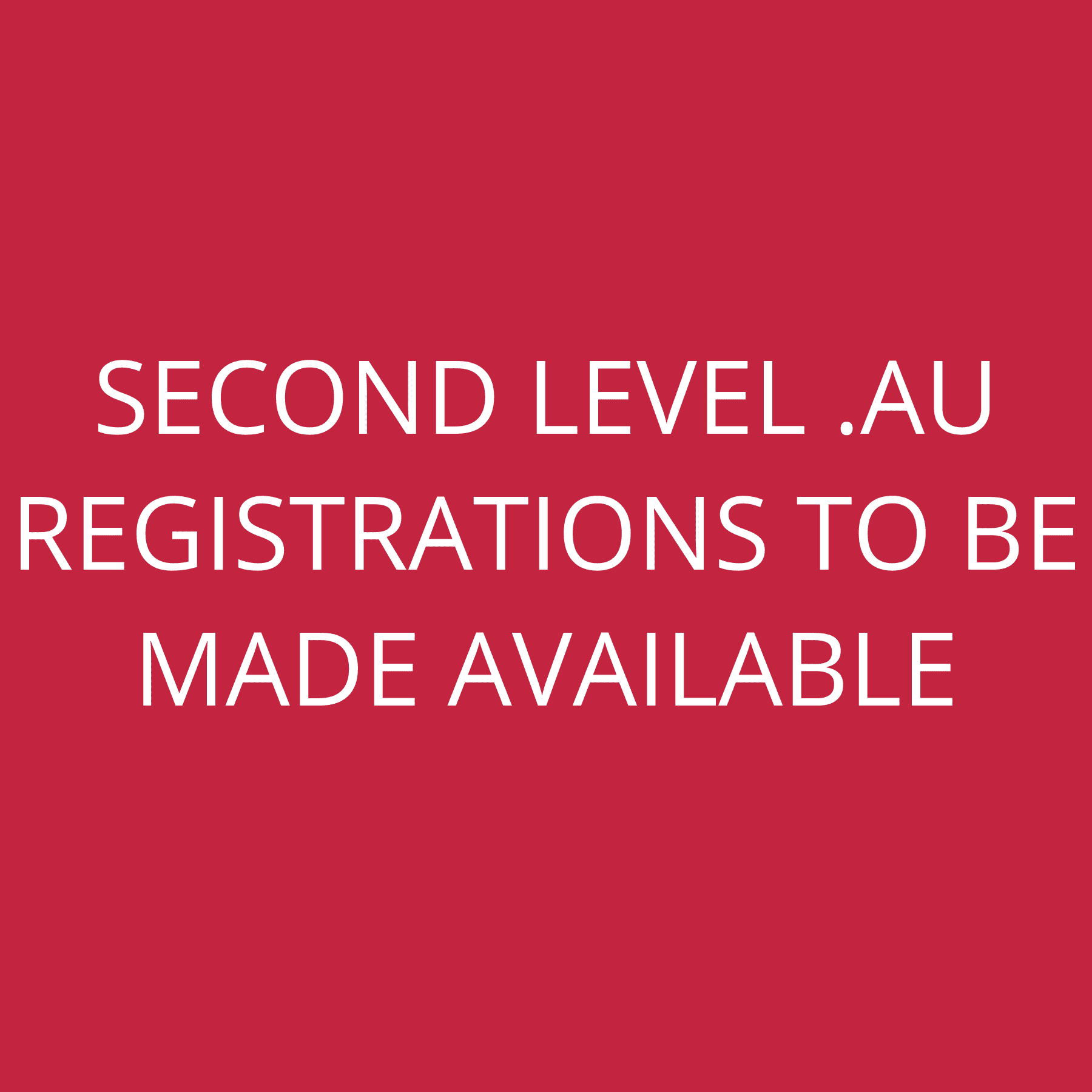 Second level .au registrations to be made available