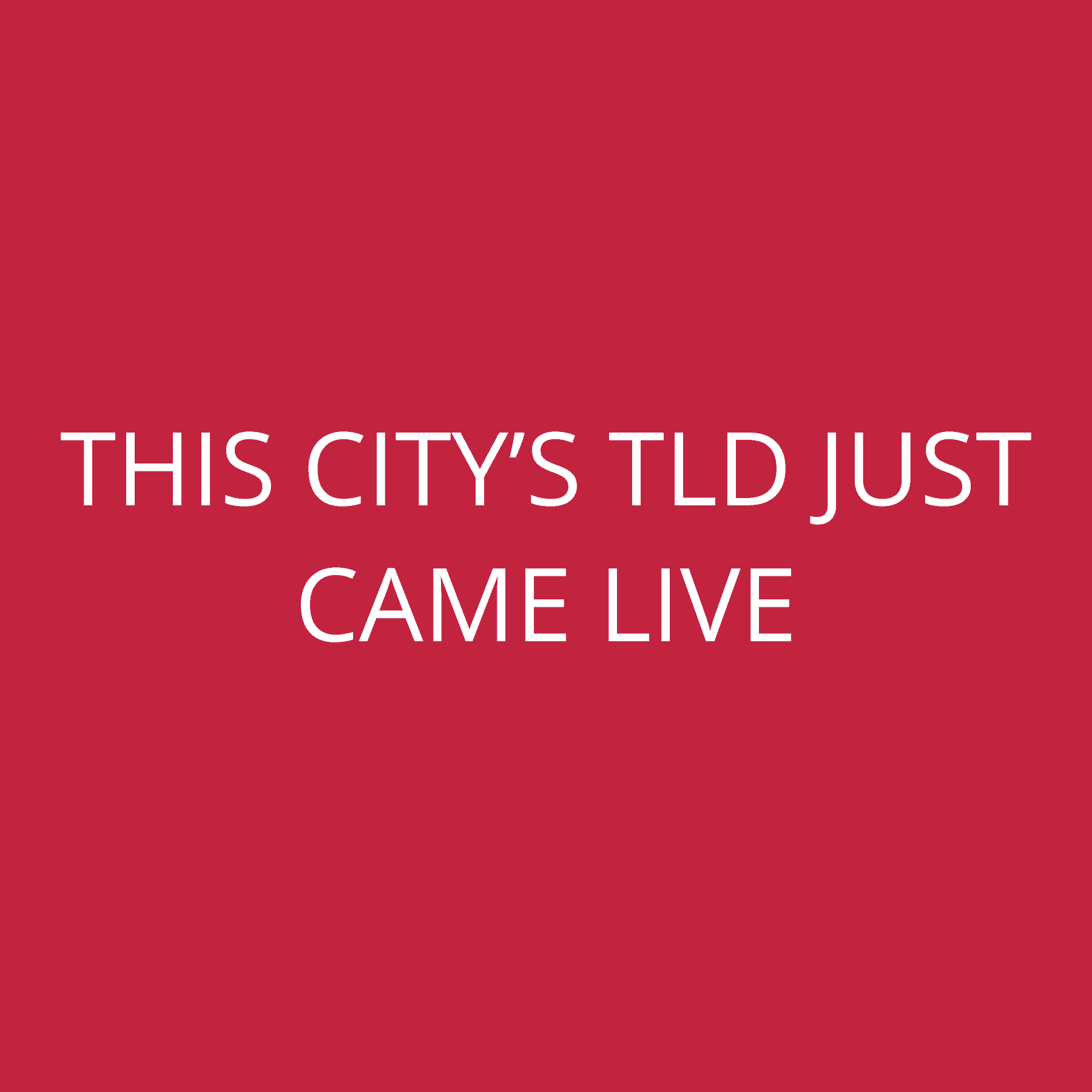 This city’s TLD just came LIVE