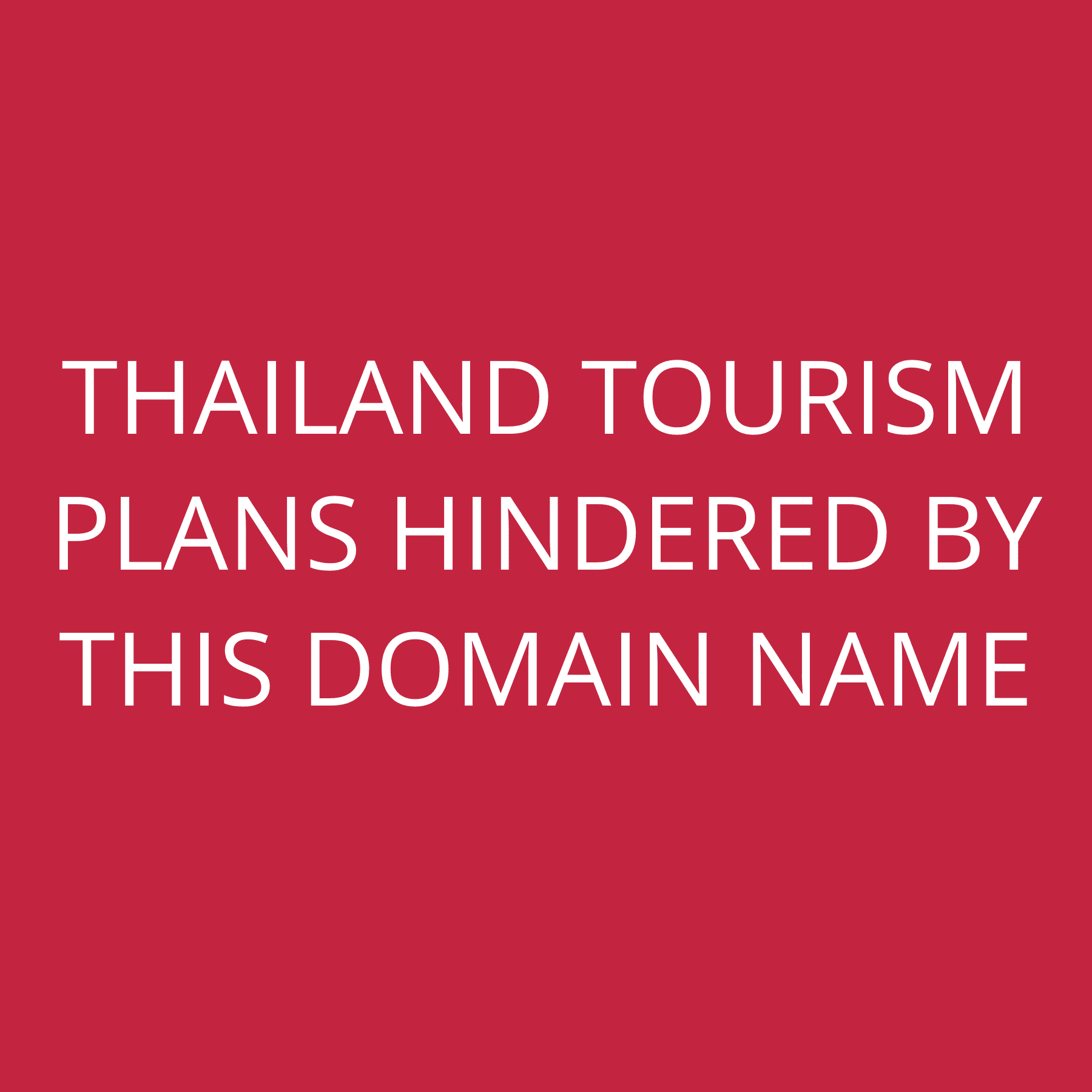 Thailand Tourism plans hindered by this domain name