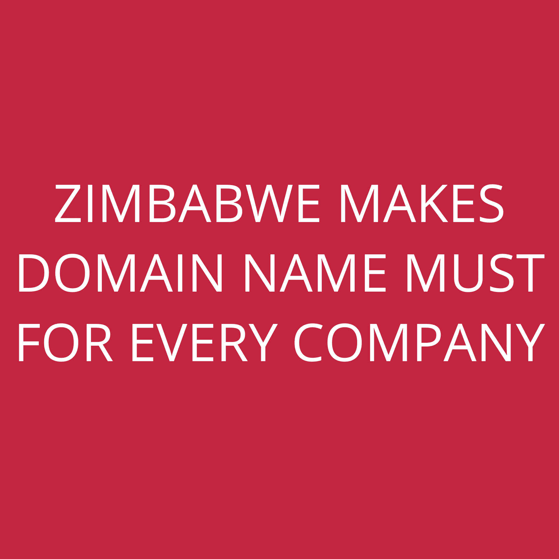 Zimbabwe makes domain name must for every company