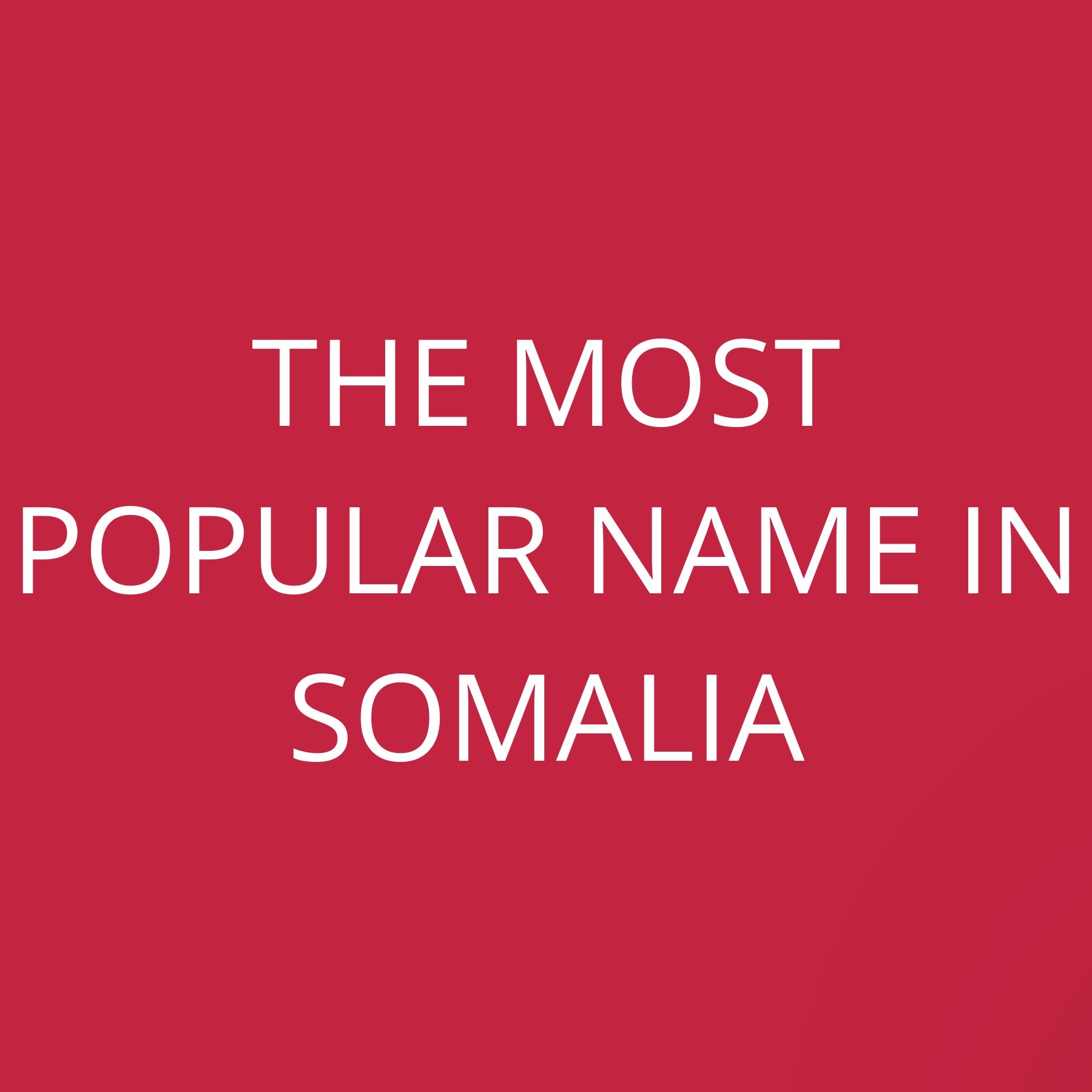 The most popular name in Somalia