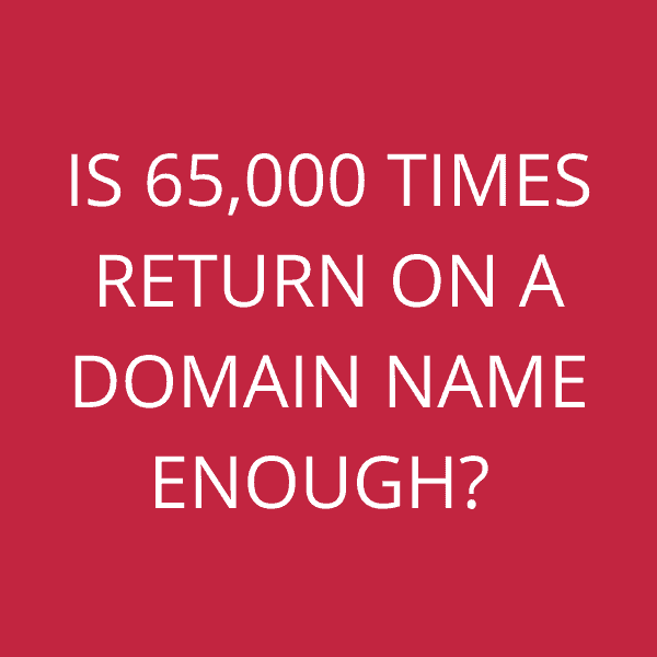 Is 65,000 times return on a domain name enough?