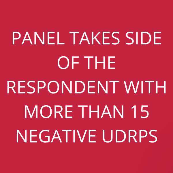 Panel takes side of the Respondent with more than 15 negative UDRP