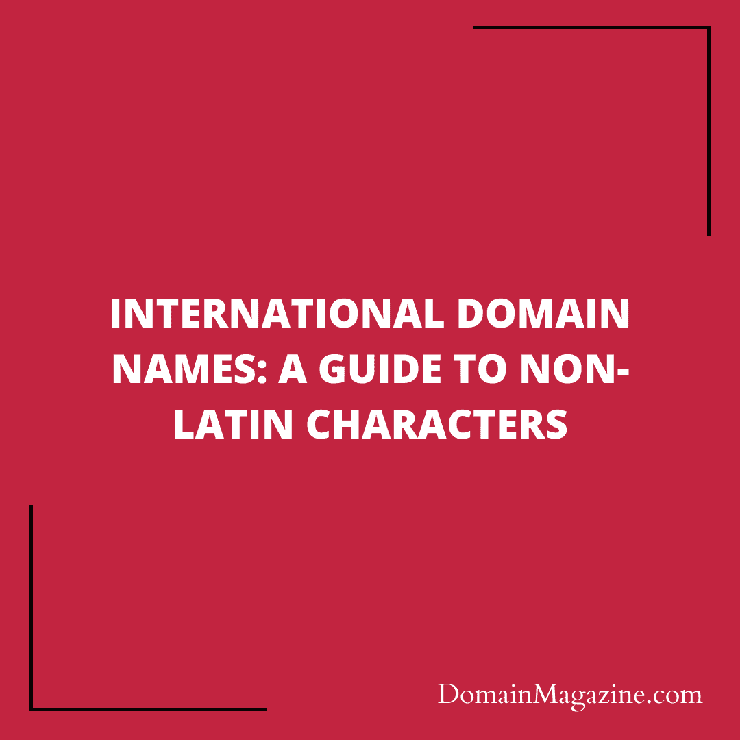 International Domain Names: A Guide to Non-Latin Characters